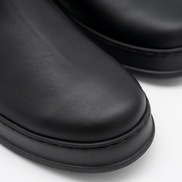 size 13G 13.5 us Gucci Chelsea GG Black Leather Pull On Boots Green - Picture 7 of 13